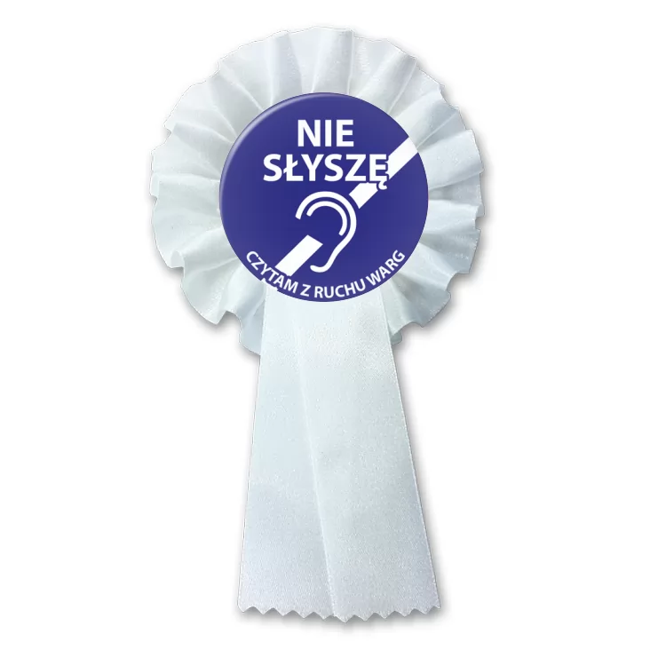 przypinka kotylion Nie słyszę