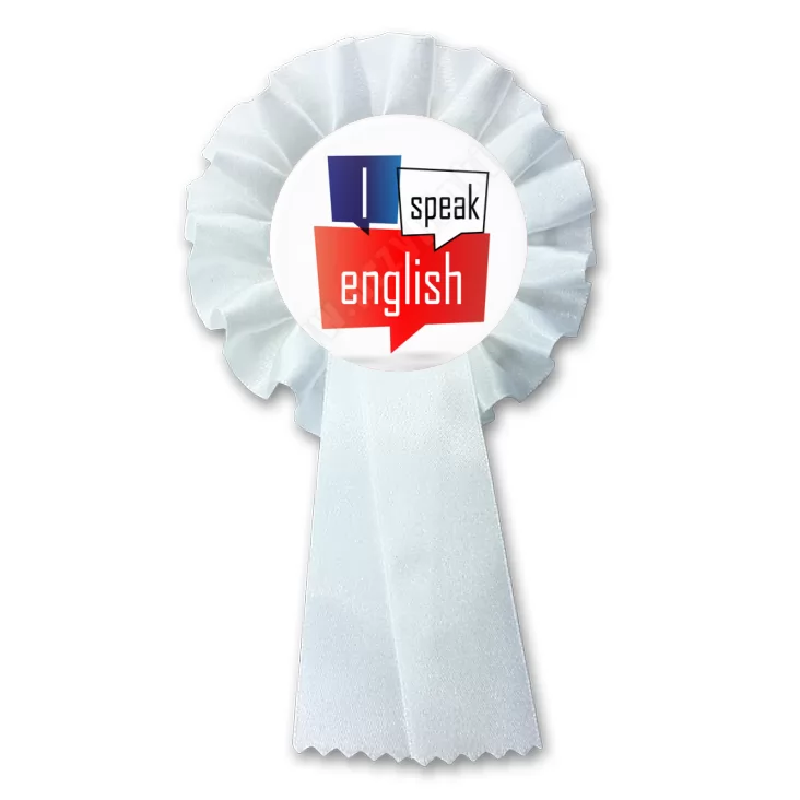 przypinka kotylion Mówię po angielsku