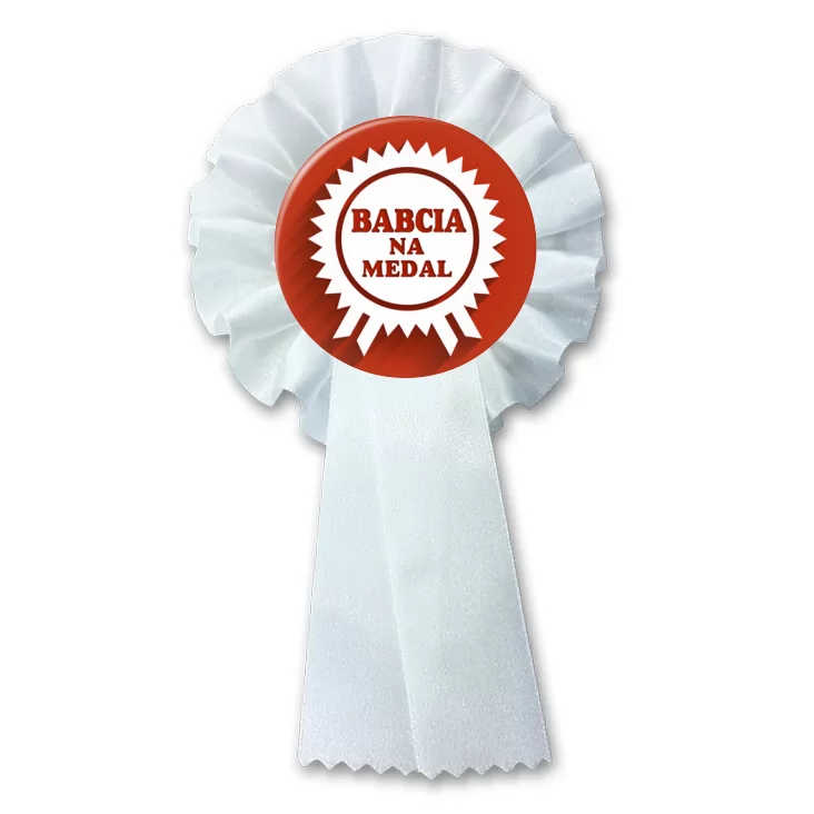 przypinka kotylion Babcia na medal