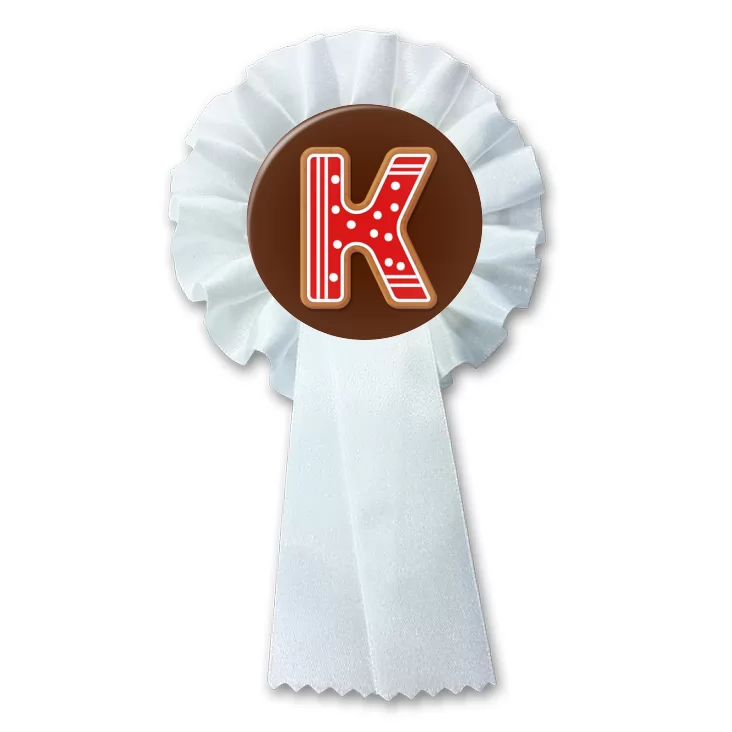 przypinka kotylion Piernikowa litera K
