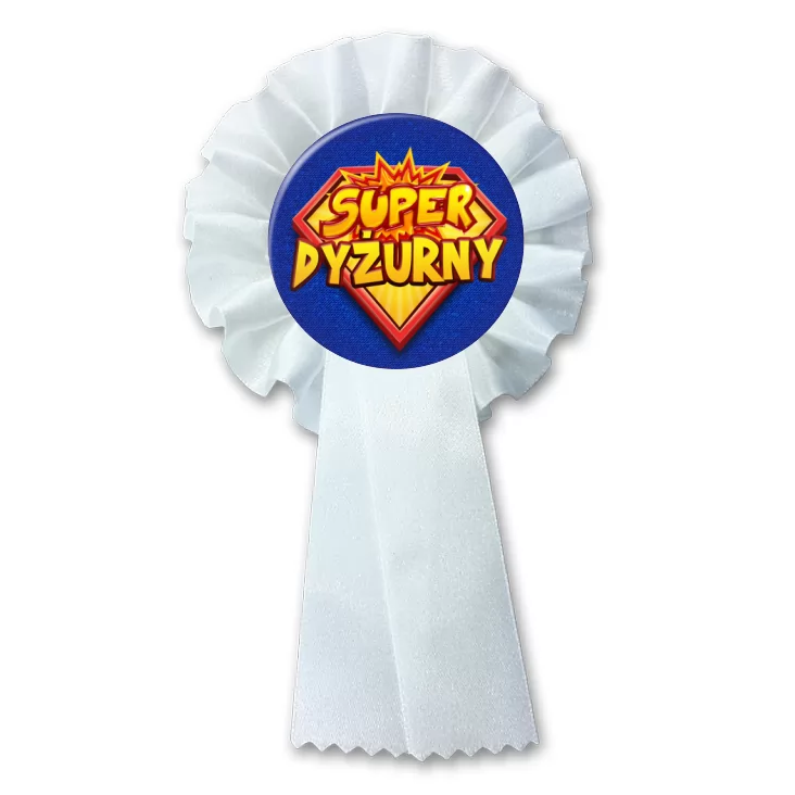 przypinka kotylion Super dyżurny napis