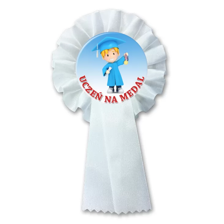 przypinka kotylion Uczeń na medal