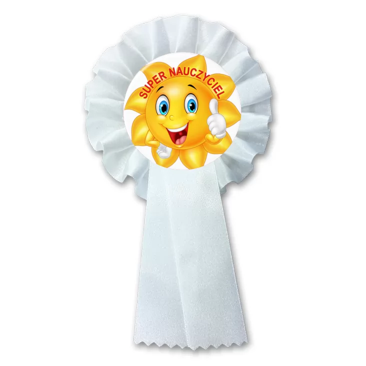 przypinka kotylion Super nauczyciel ze słoneczkiem