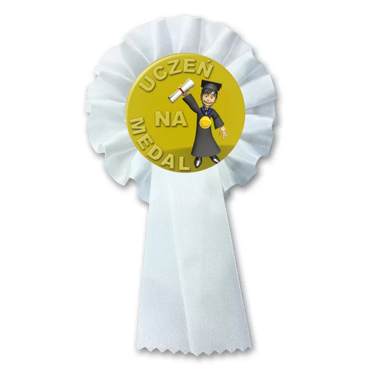przypinka kotylion Uczeń na medal z dyplomem