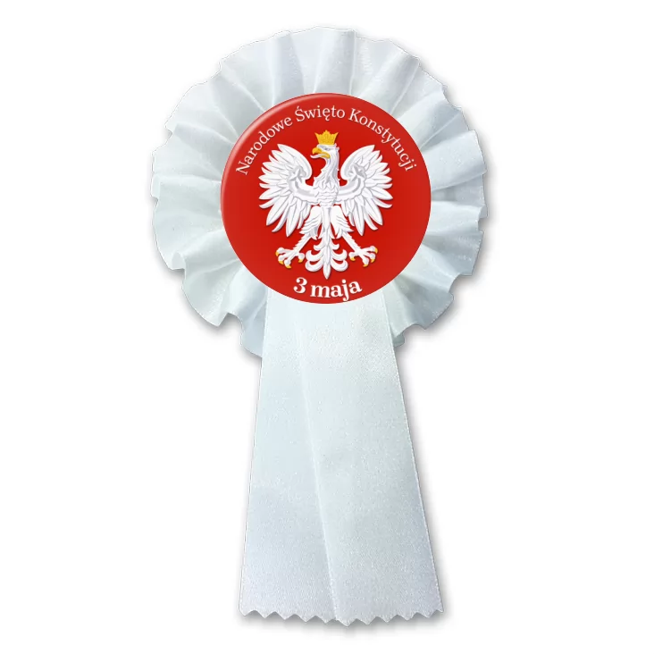 przypinka kotylion Narodowe Święto Konstytucji 3 maja biały orzeł