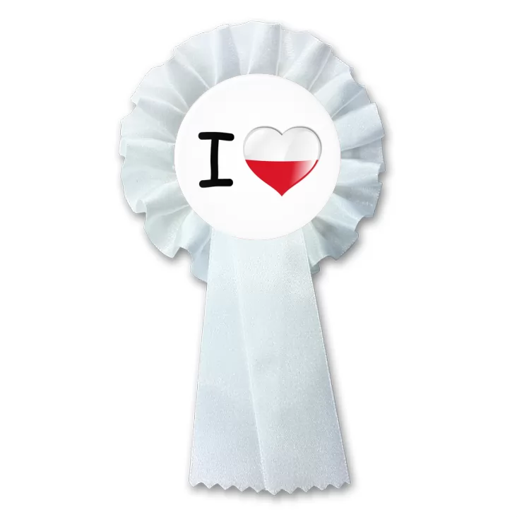 przypinka kotylion I love Poland