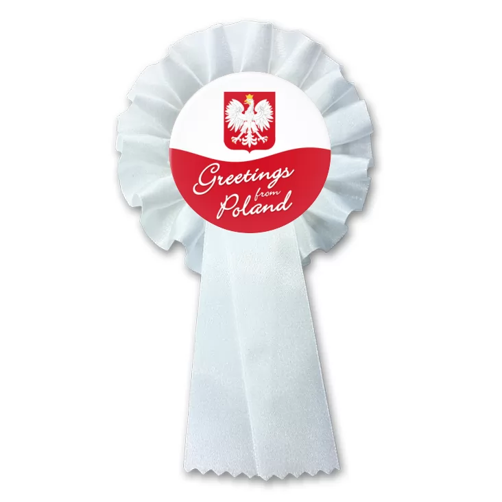 przypinka kotylion Greetings from Poland
