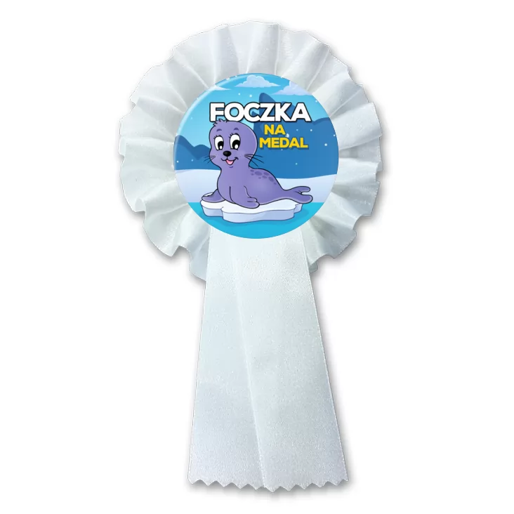 przypinka kotylion Foczka na medal