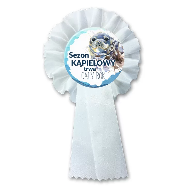przypinka kotylion Dla foczek sezon kąpielowy trwa cały rok