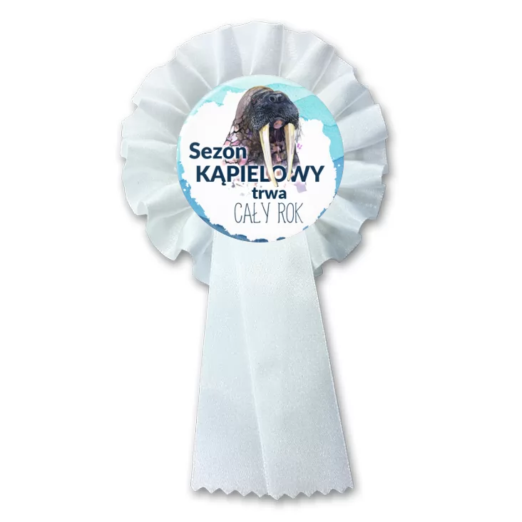 przypinka kotylion Dla morsów sezon kąpielowy trwa cały rok