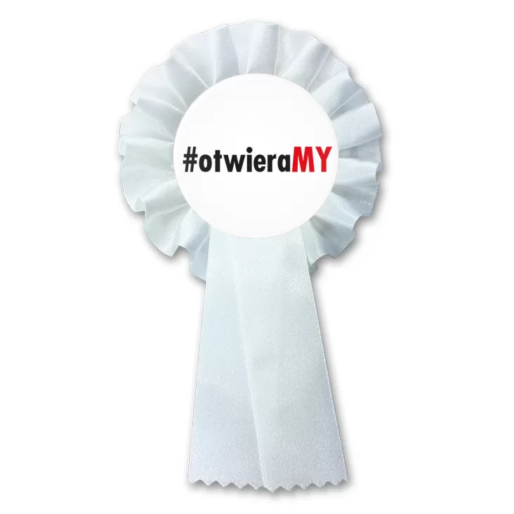 przypinka kotylion Ogólnopolska akcja Polaków #otwieraMY