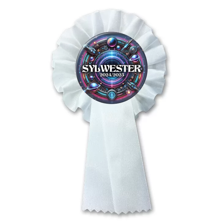 przypinka kotylion Sylwester w stylu science-fiction
