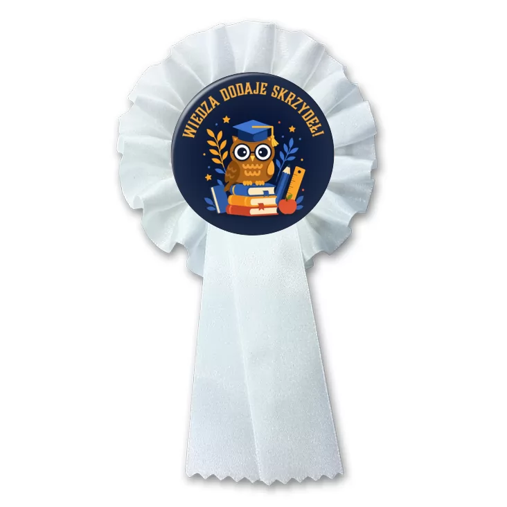 przypinka kotylion Wiedza dodaje skrzydeł
