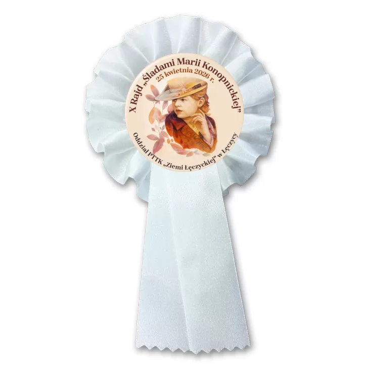 przypinka kotylion X Rajd Śladami Marii Konopnickiej