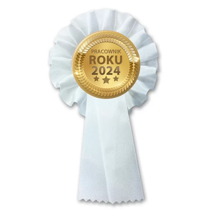 przypinka kotylion Złoty medal pracownik roku
