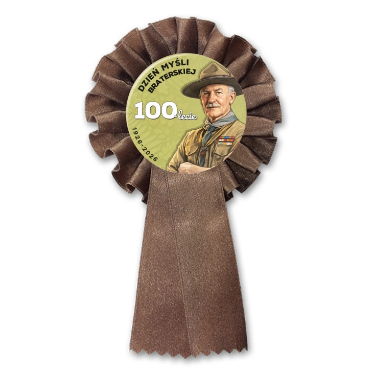 przypinka kotylion 100-lecie DMB Robert Boden Powell