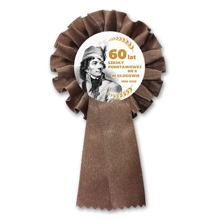 przypinka kotylion 60 lat SP nr 6 w Głogowie