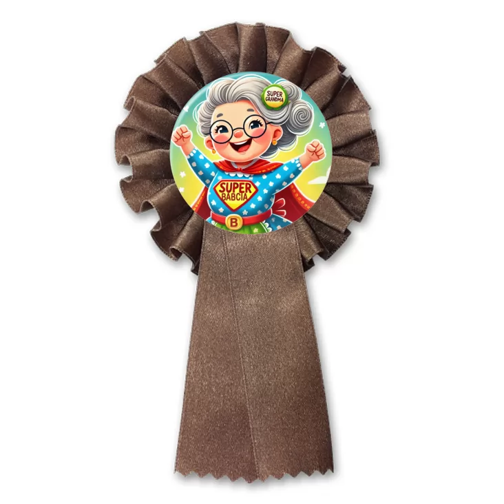 przypinka kotylion Babcia superbohaterka