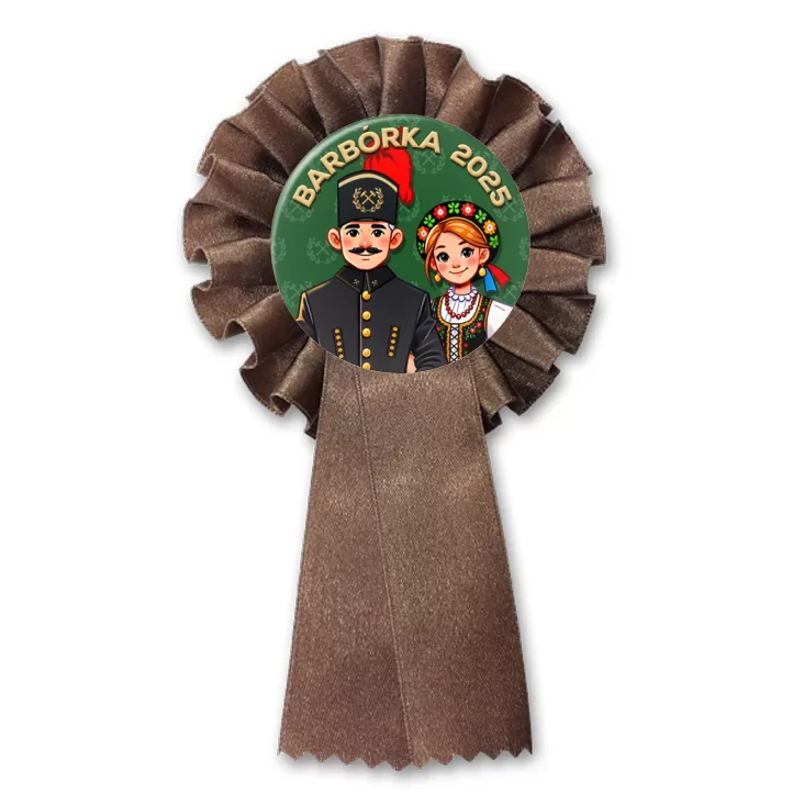 przypinka kotylion Barbórka górnik w mundurze górniczym