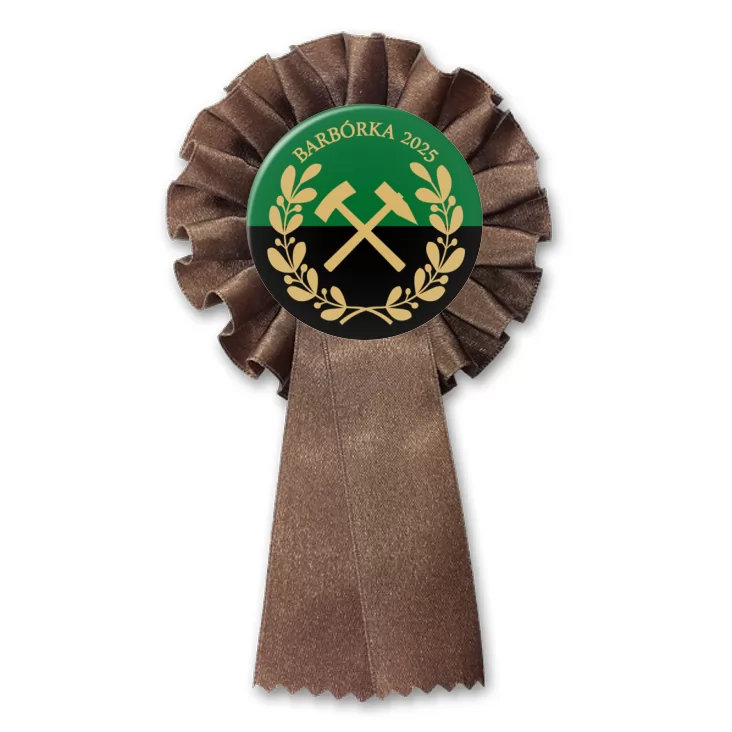 przypinka kotylion Barbórka zielono-czarna