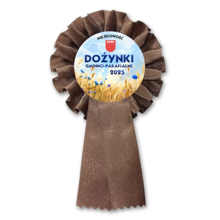przypinka kotylion Dożynki zboże i chabry