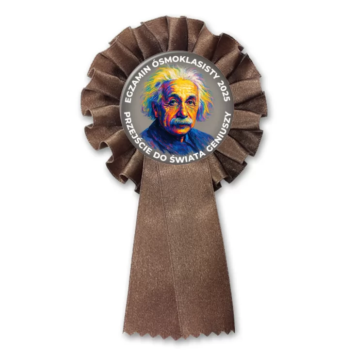 przypinka kotylion Egzamin Ósmoklasisty Einstein świat geniuszy