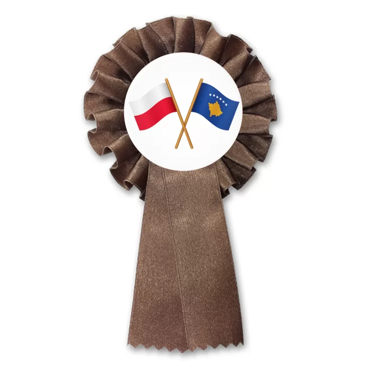 przypinka kotylion Flagi przyjaźni Polska Kosowo