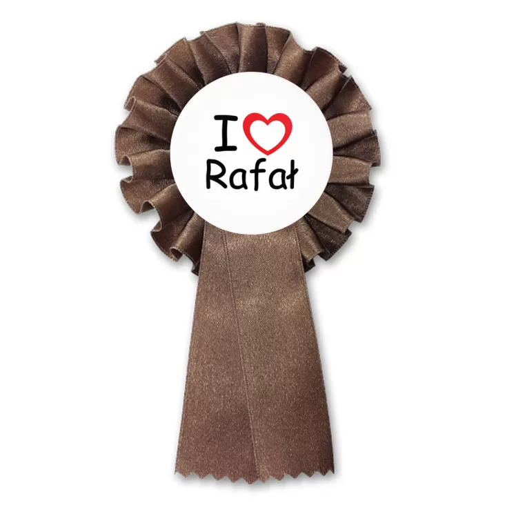 przypinka kotylion I love Rafał