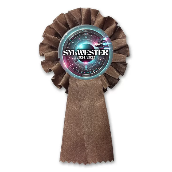przypinka kotylion Impreza sylwestrowa w stylu science-fiction