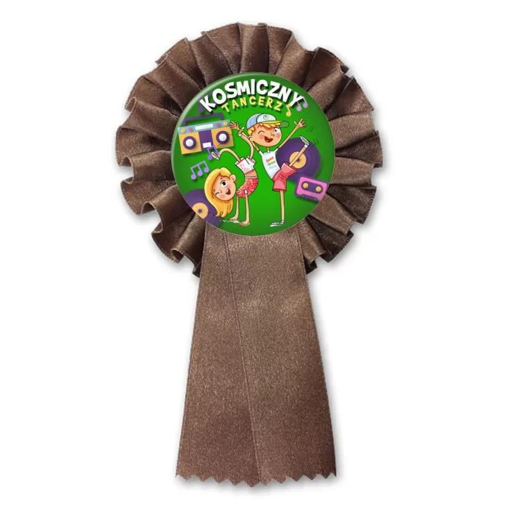 przypinka kotylion Kosmiczny tancerz na zielonym tle