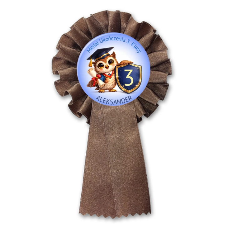 przypinka kotylion Medal ukończenia 3. klasy