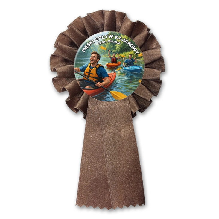 przypinka kotylion Męski spływ kajakowy