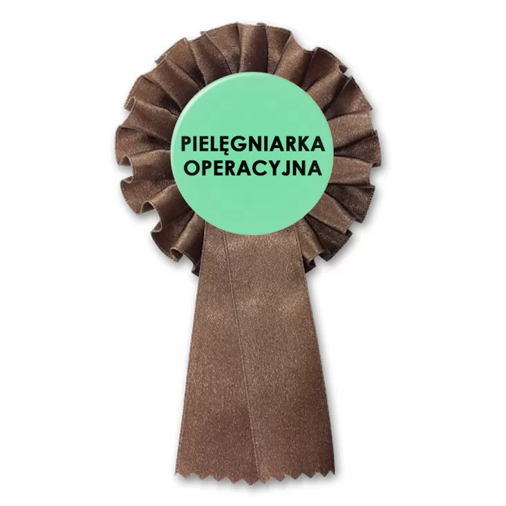 przypinka kotylion Pielęgniarka operacyjna czarne litery
