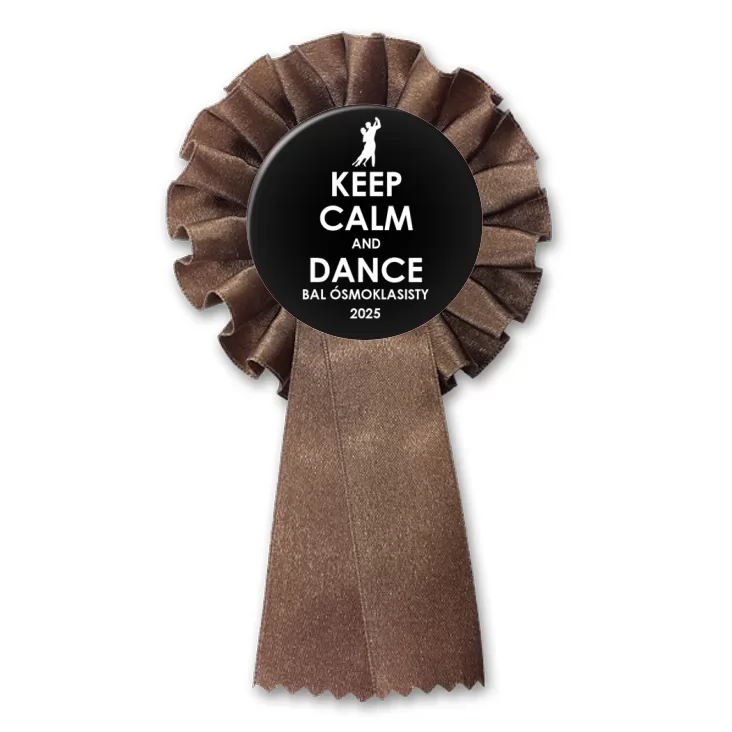 przypinka kotylion Bal Ósmoklasisty keep calm czarna