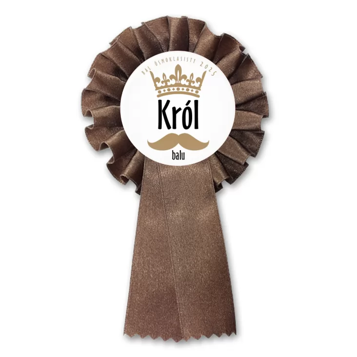 przypinka kotylion Bal ósmoklasisty Król balu z koroną