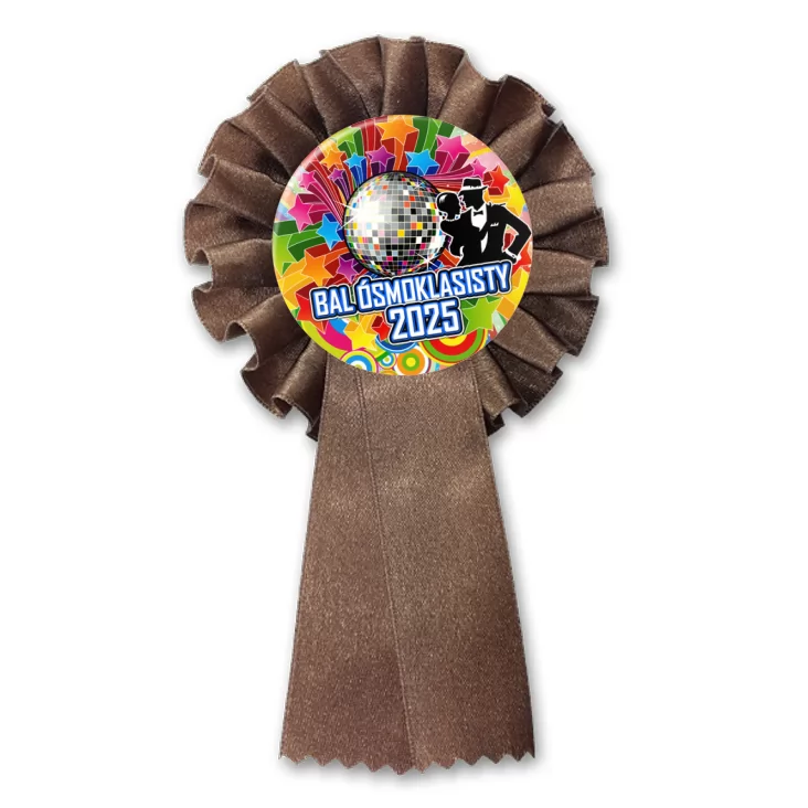 przypinka kotylion Bal ósmoklasisty z kulą disco