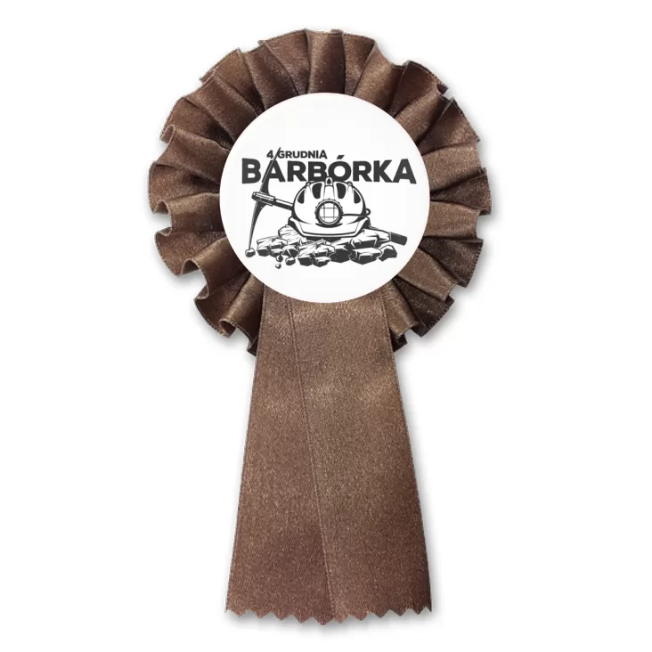 przypinka kotylion Barbórka monochromatyczny wzór