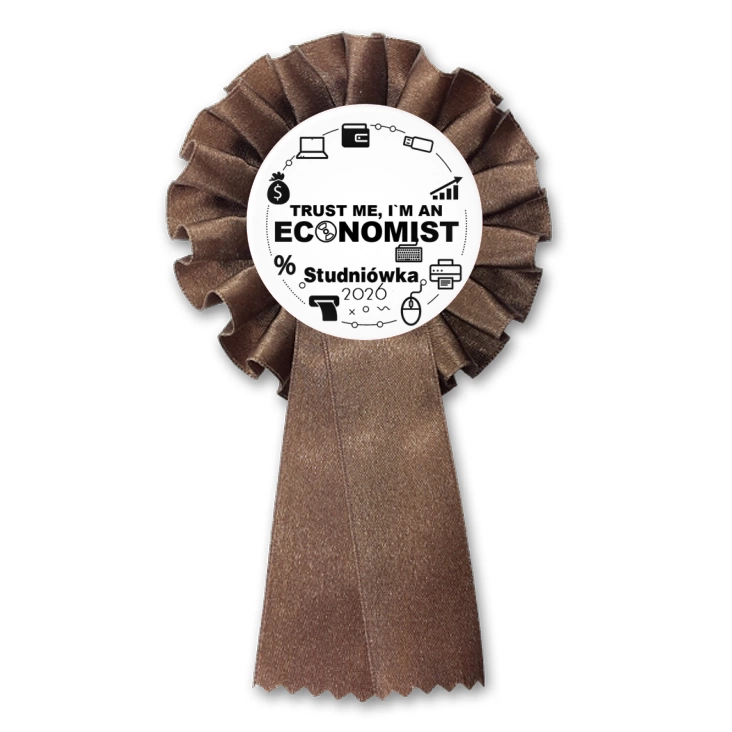 przypinka kotylion Studniówka biała trust me I am Economist