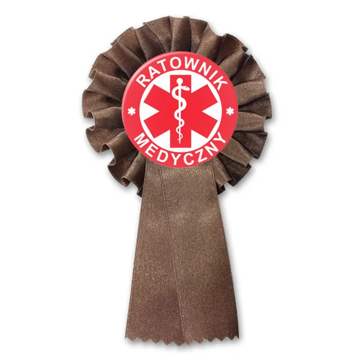 przypinka kotylion Czerwona plakietka ratownik medyczny