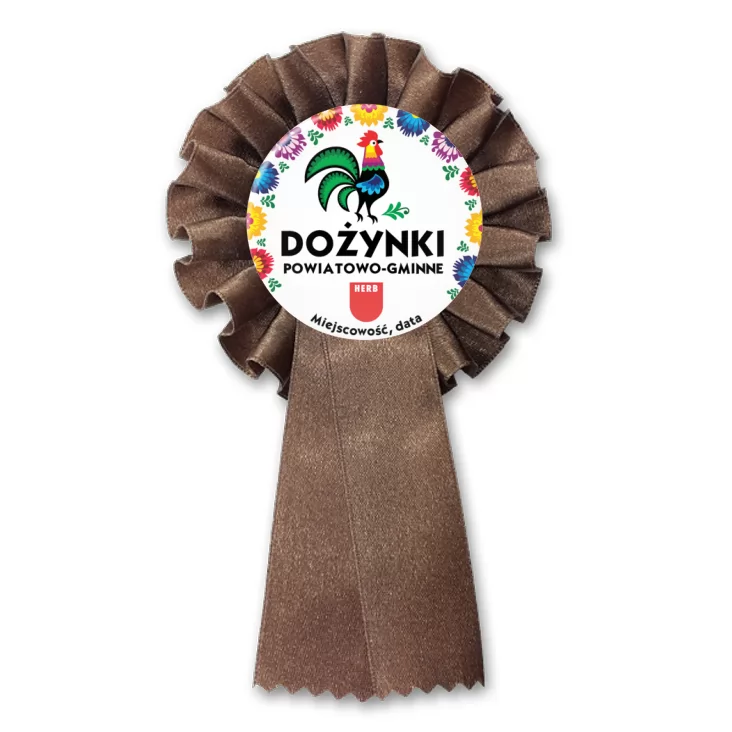 przypinka kotylion Dożynki powiatowo-gminne z kogutem