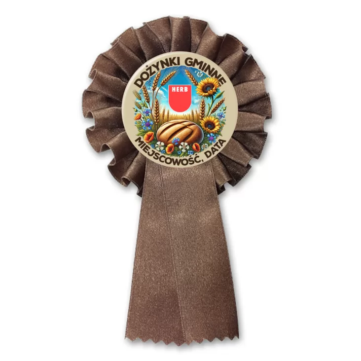 przypinka kotylion Dożynki z herbem