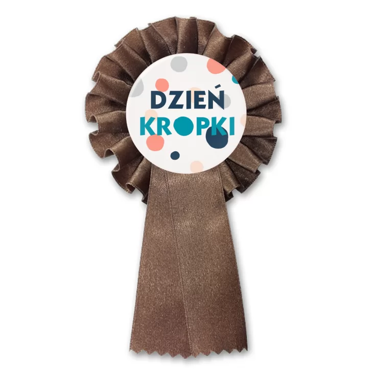 przypinka kotylion Dzień kropki rozsypane kolorowe kropki