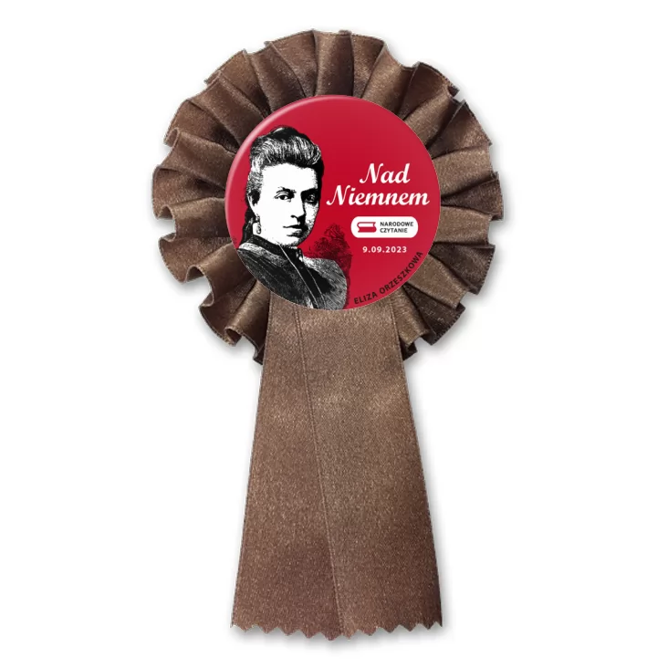 przypinka kotylion Eliza Orzeszkowa Narodowe Czytanie 2023