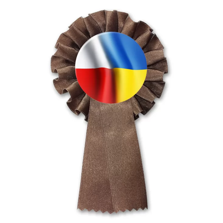 przypinka kotylion Flagi Polska Ukraina