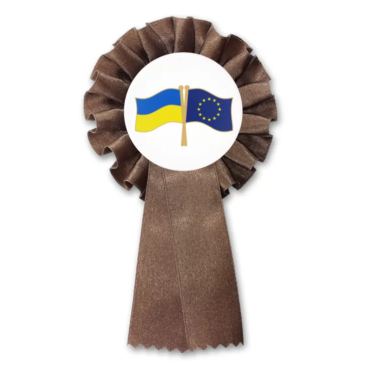 przypinka kotylion Flagi Ukraina Unia Europejska