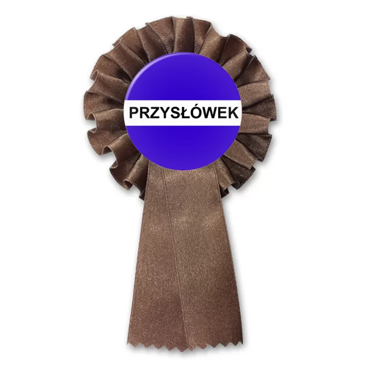 przypinka kotylion Gramatyka przysłówek