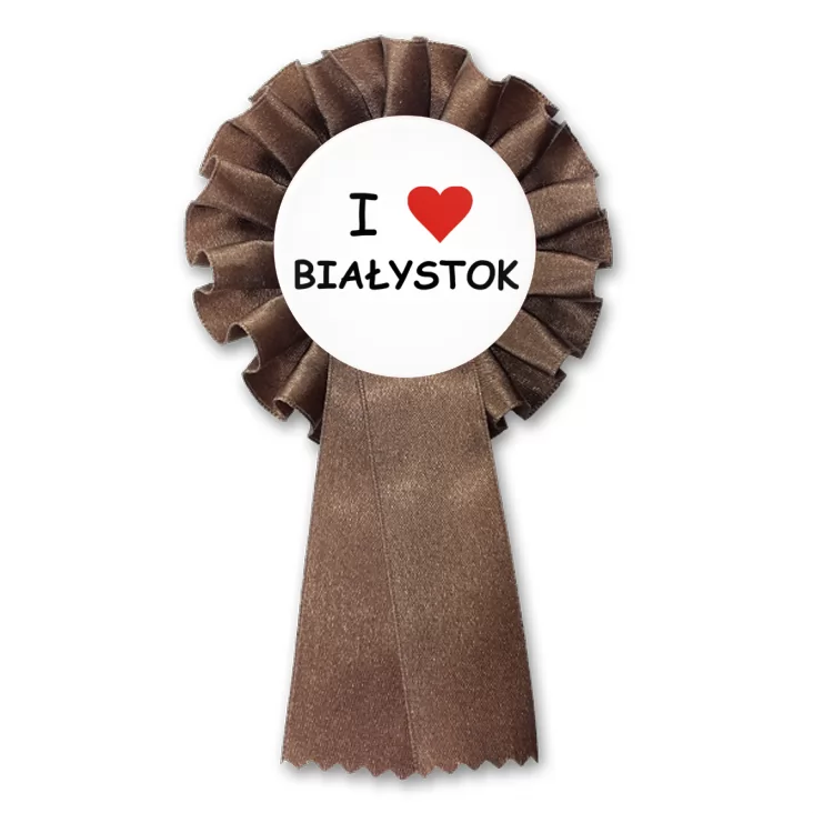 przypinka kotylion I love Białystok
