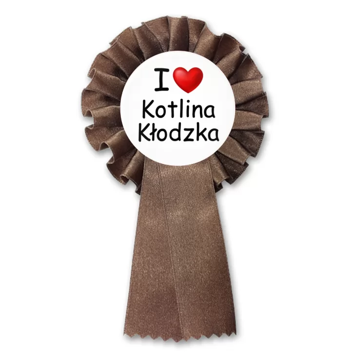 przypinka kotylion I love Kotlina Kłodzka