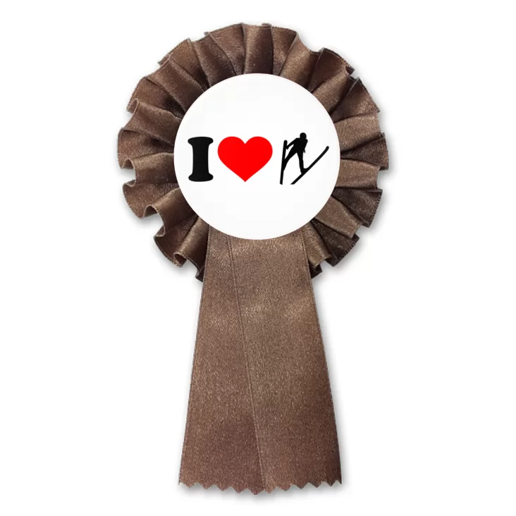 przypinka kotylion I love skoki narciarskie