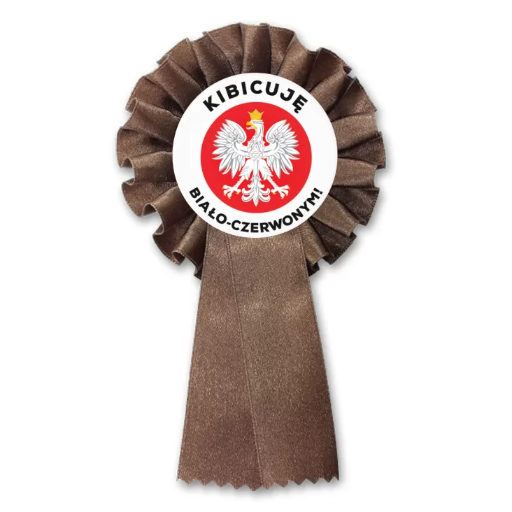 przypinka kotylion Kibicuję biało-czerwonym